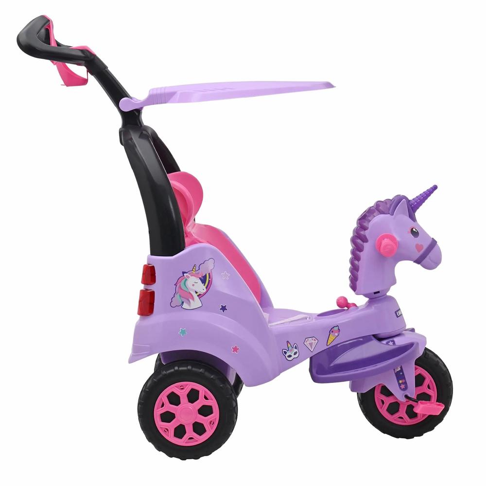 Triciclo Montable Infantil Prinsel Con Sin Empuje Unicornio