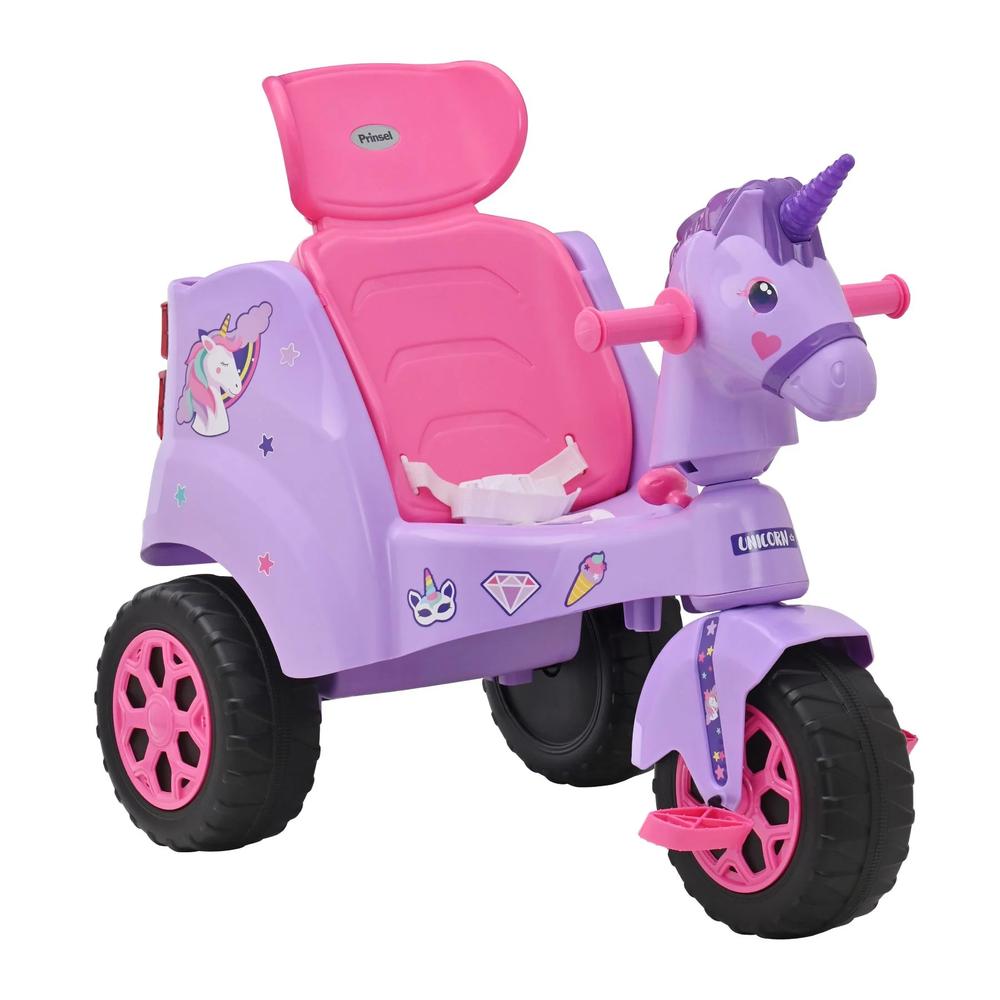 Triciclo Montable Infantil Prinsel Con Sin Empuje Unicornio