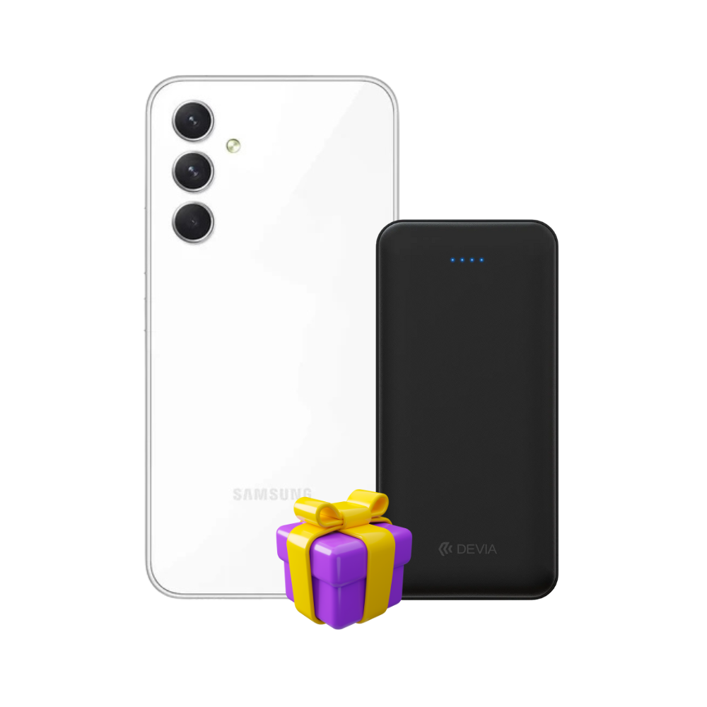 SAMSUNG GALAXY A54 5G BLANCO 128 GB, de REGALO Devia Batería Portátil 20k mAh 