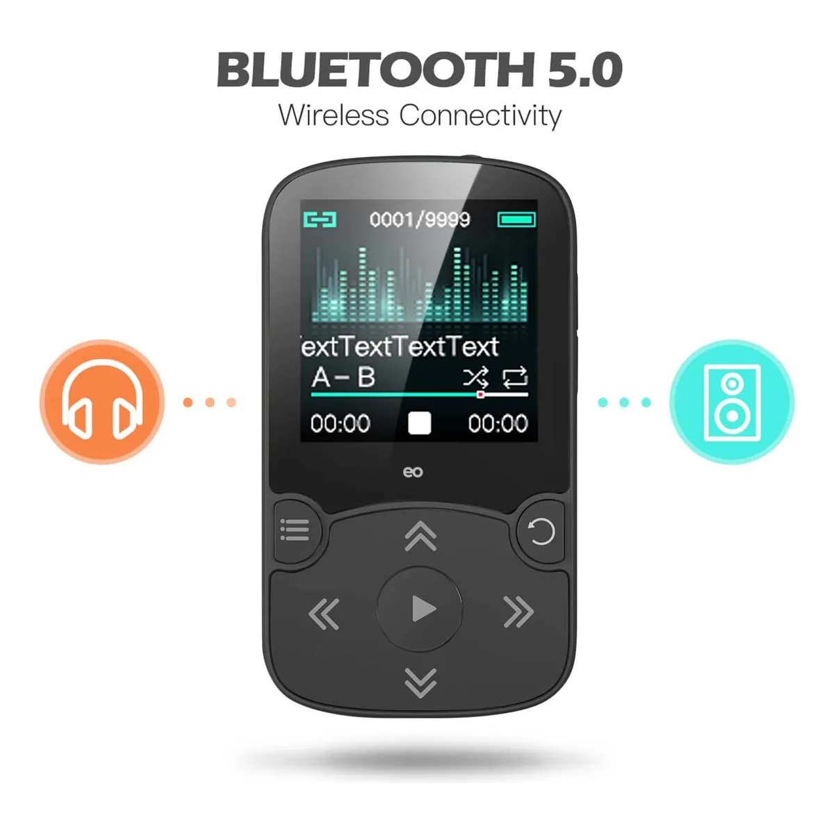Reproductor De Música Mp3 32gb Bluetooth Con Clip Negro