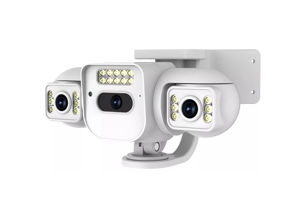 Cámara De Seguridad Vigilancia Tres Lentes Tres Pantalla Wifi Inalambricas