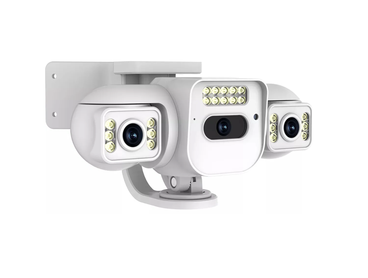 Cámara De Seguridad Vigilancia Tres Lentes Tres Pantalla Wifi Inalambricas