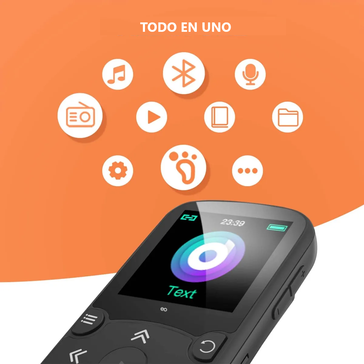 Reproductor De Música Mp3 32gb Bluetooth Con Clip Negro