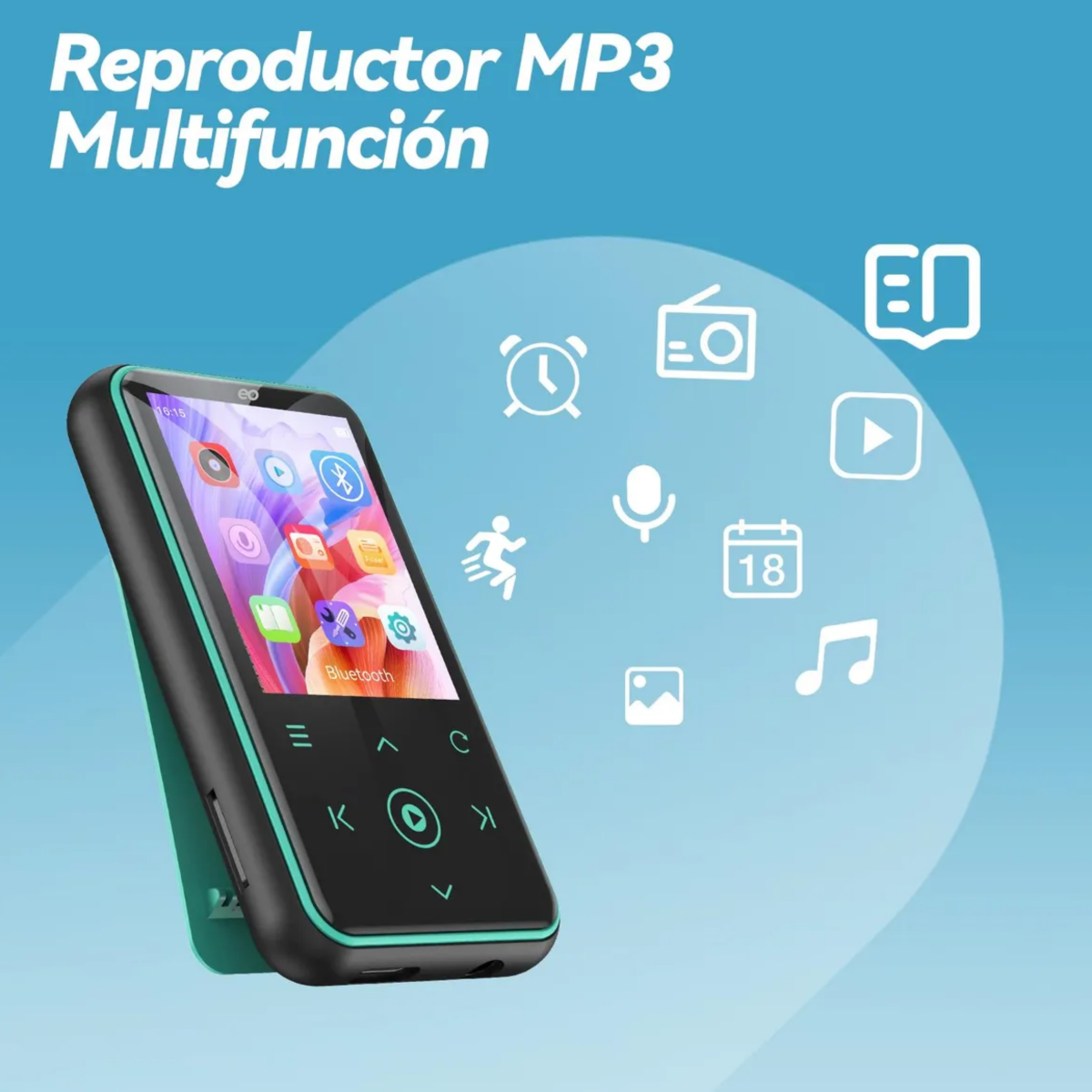 Reproductor De Música 64gb Mp3 Con Botón Táctil, Clip