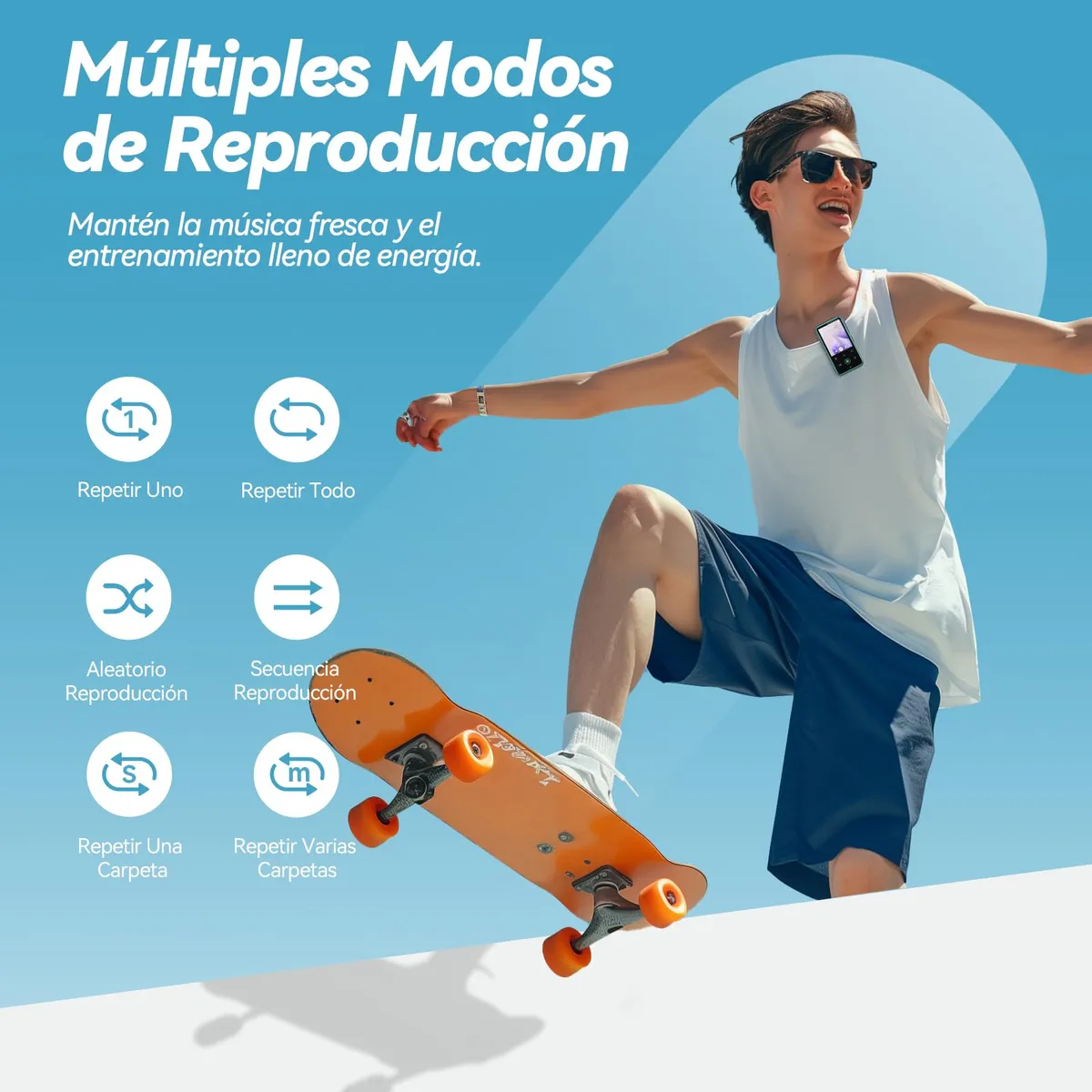 Reproductor De Música 64gb Mp3 Con Botón Táctil, Clip