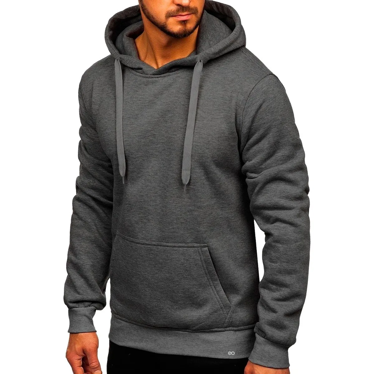 Sudadera Hombre Con Capucha Deportiva Gris Oxford Talla:  XL