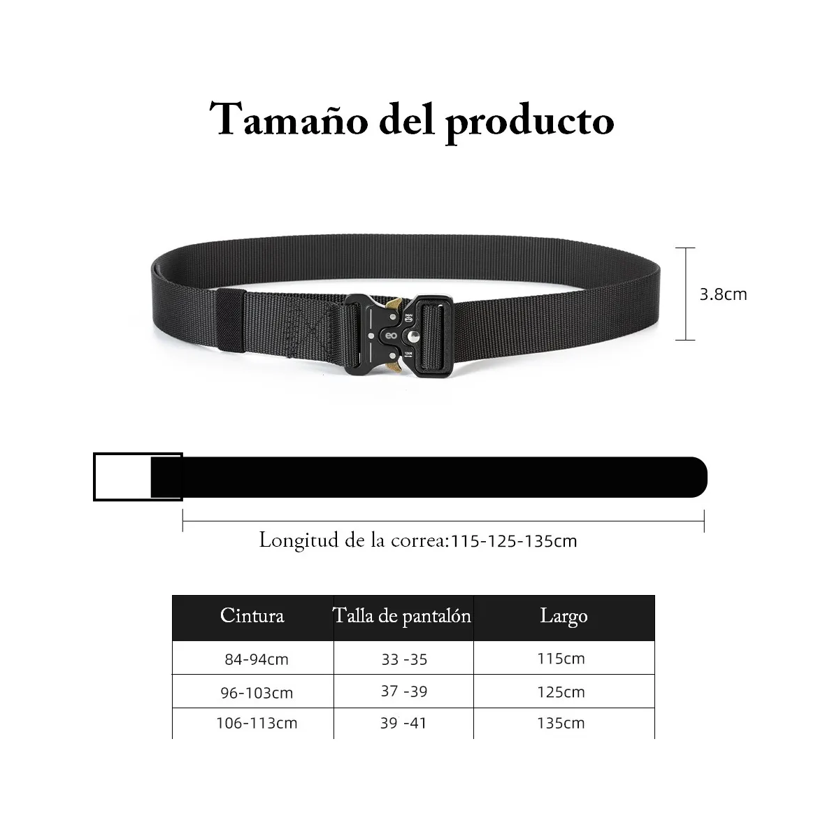 3pzs Cinturones Táctico Ajustable Negro/Verde militar/Caqui