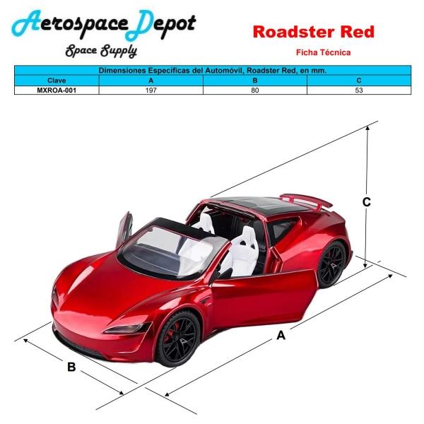 Auto Escala, MXROA-001, 1:24, 19.7X8cm, Luz y Sonido, Plástico/Metal, LR44 1.5V, Rojo., Auto Escala, Roadster Miniatura, Autos de Colección, Carro de Juguete