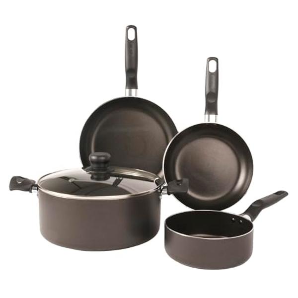 T-Fal Bateria de cocina de 5 piezas Inicia, con antiadherente Easy Plus 100% seguro para tu salud y Thermo-Señal. Lo que necesitas para comenzar a cocinar, 5813700