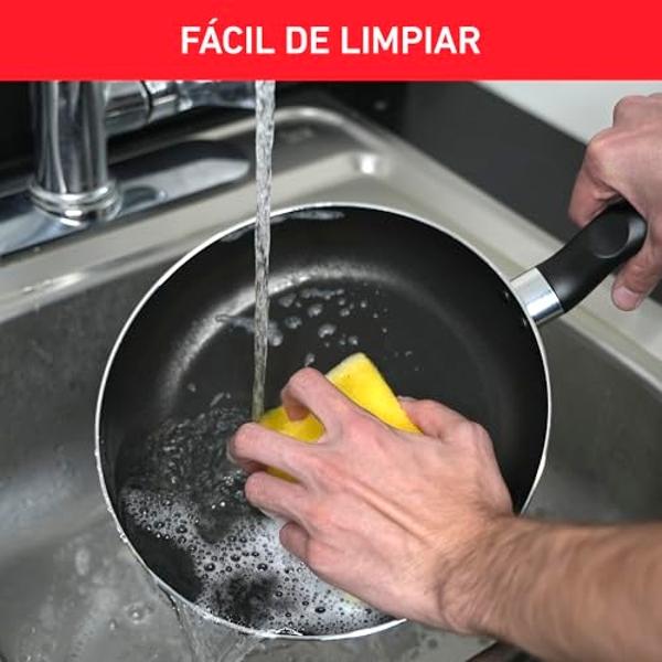 T-Fal Bateria de cocina de 5 piezas Inicia, con antiadherente Easy Plus 100% seguro para tu salud y Thermo-Señal. Lo que necesitas para comenzar a cocinar, 5813700