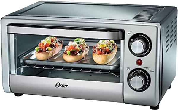 Horno Tostador Eléctrico 4 Rebanadas Funciones Hornear, Asar, Tostar y Recalentar, Color Plata