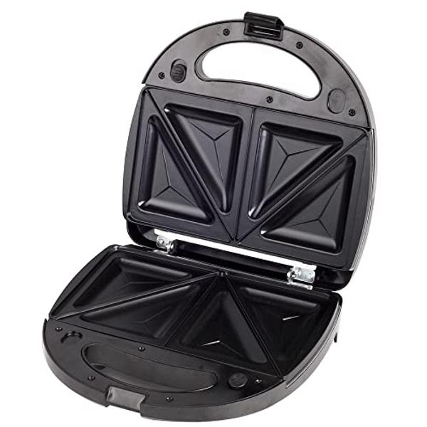 Sandwichera Eléctrica Koblenz para 2 Piezas, Placas Anti-Adherentes Reversibles 2 en 1 Perfectas para Sándwich, Panini y Quesadilla, con Base Vertical, 750 W (SKM-900 NI)