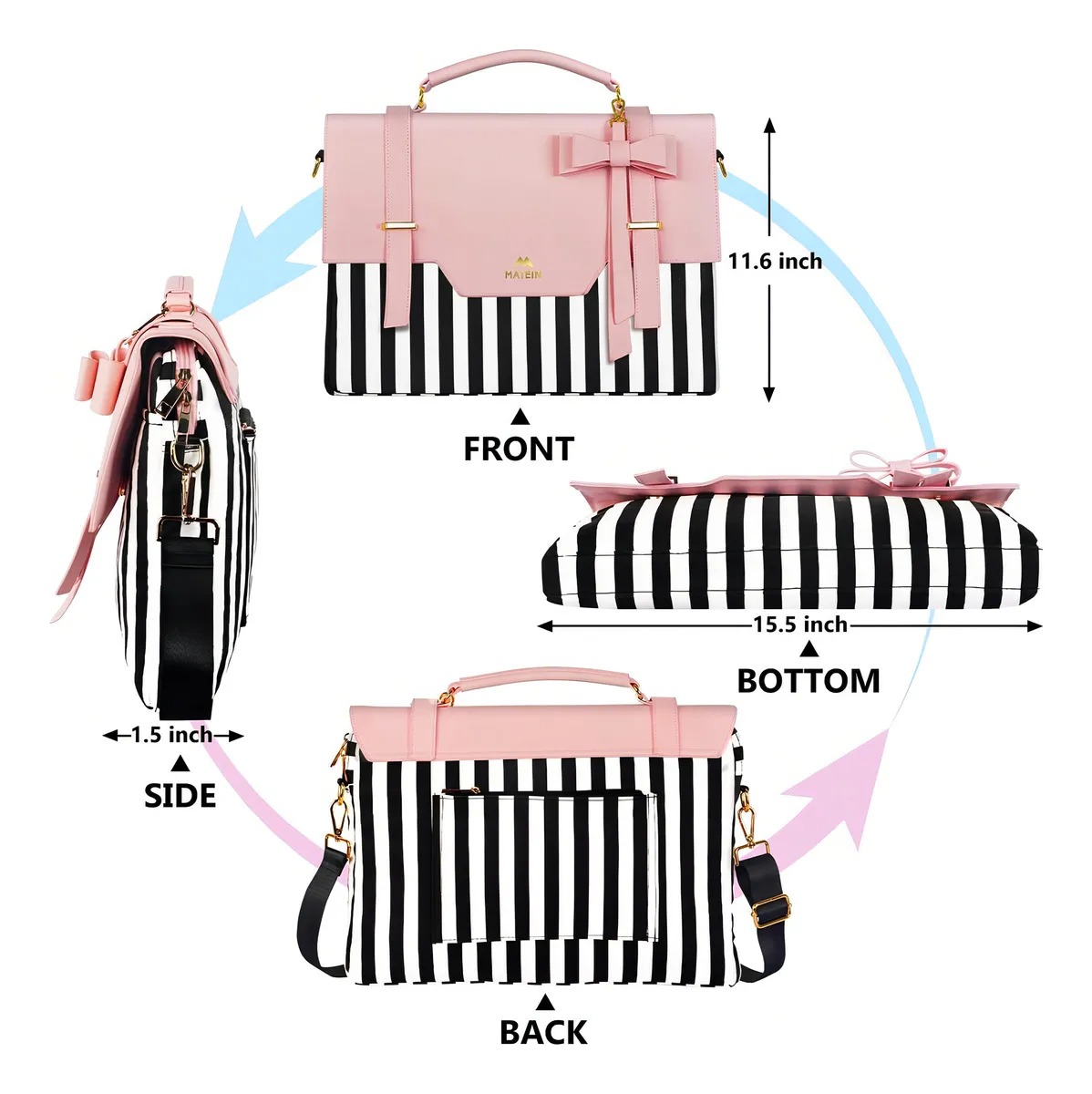 matein maletin portatil piel mujer