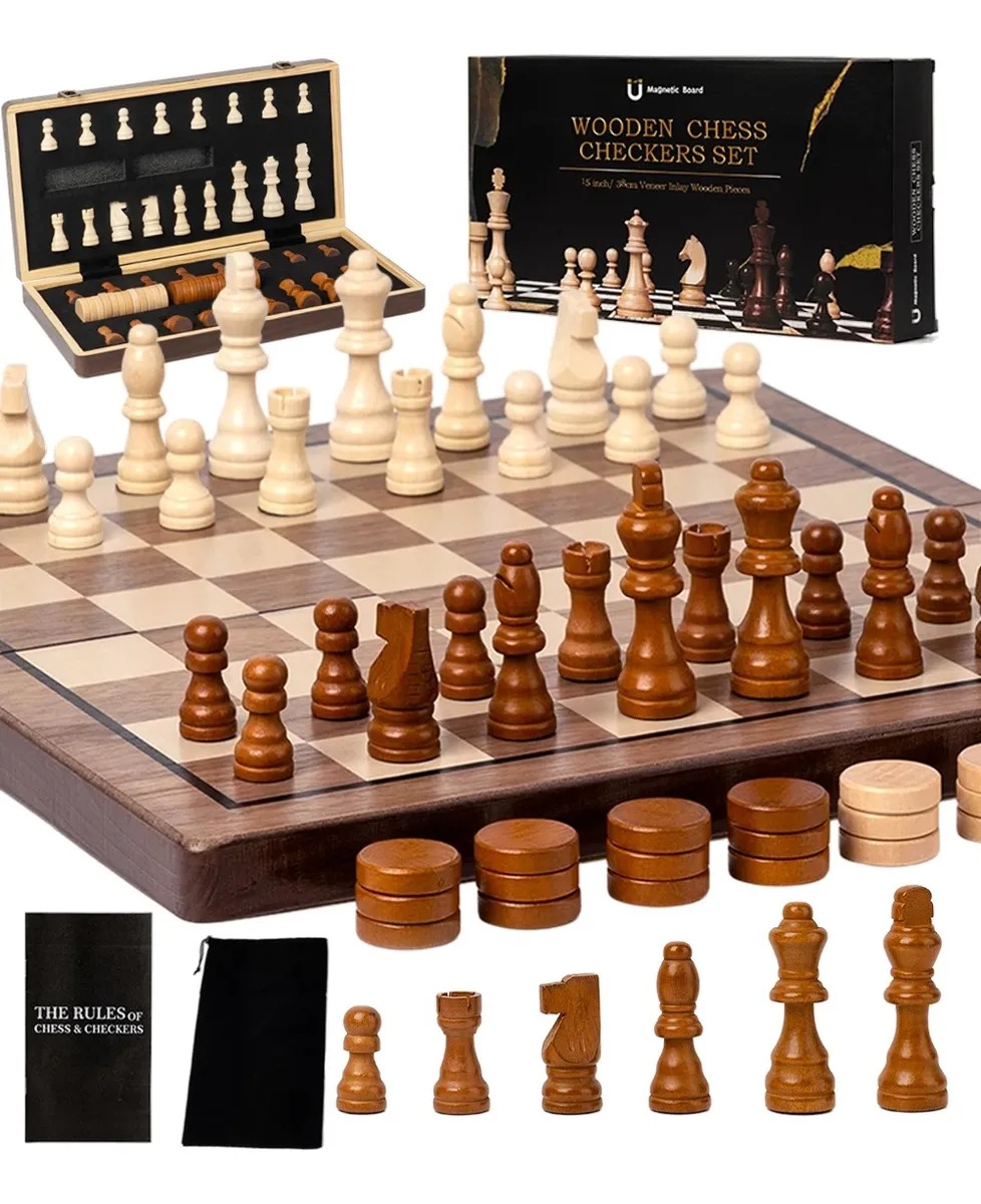 Tablero De Ajedrez De Madera Magnetismo