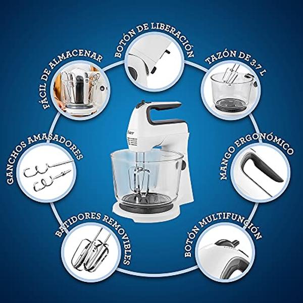 Oster Batidora mano/pedestal Oster blanca con tazon de vidrio FPSTHS3611
