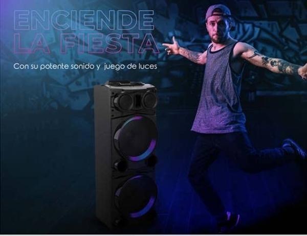 Aiwa Bocina Bluetooth, DJ Top, Parlante, Sistema de Audio, Torre de Sonido, USB 2500W PMPO Mod. AWPOC10L