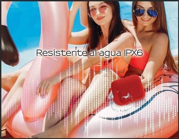 Aiwa Bocina Bluetooth Impermeable TWS AWKF3 (Rojo) Incluye Audífonos Inteligentes de Alto Rendimiento Mod. AW60