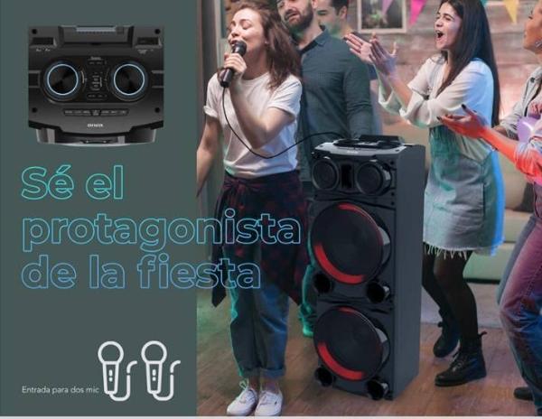 Aiwa Bocina Bluetooth, DJ Top, Parlante, Sistema de Audio, Torre de Sonido, USB 2500W PMPO Mod. AWPOC10L