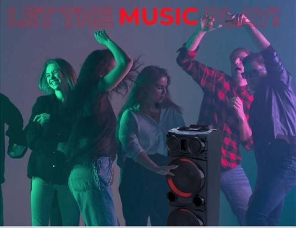 Aiwa Bocina Bluetooth, DJ Top, Parlante, Sistema de Audio, Torre de Sonido, USB 2500W PMPO Mod. AWPOC10L