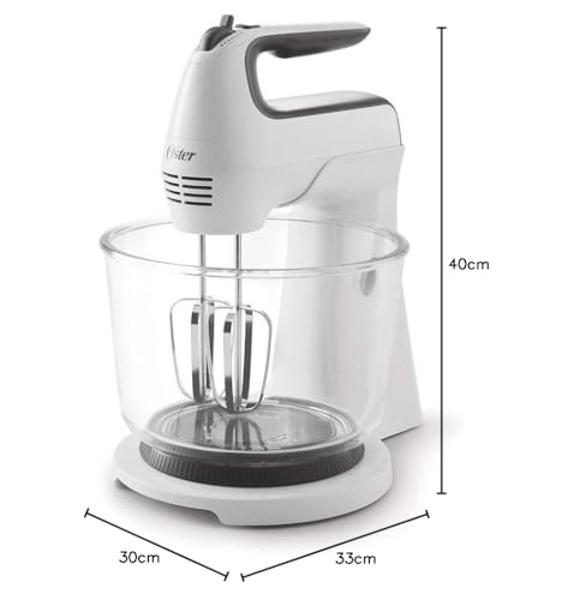 Oster Batidora mano/pedestal Oster blanca con tazon de vidrio FPSTHS3611