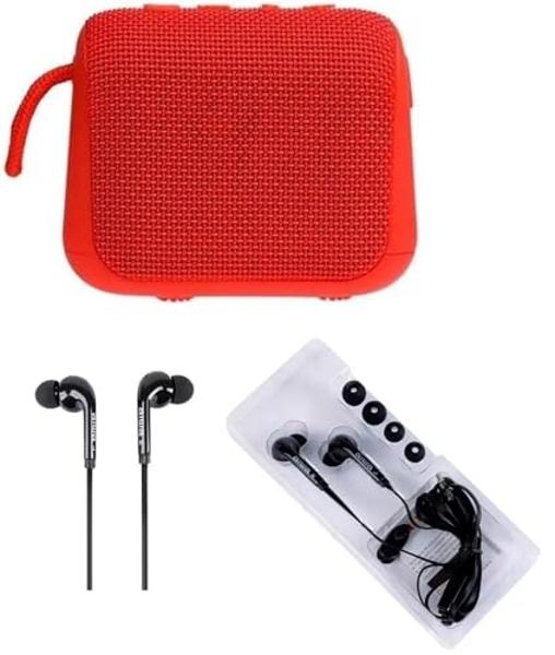 Aiwa Bocina Bluetooth Impermeable TWS AWKF3 (Rojo) Incluye Audífonos Inteligentes de Alto Rendimiento Mod. AW60