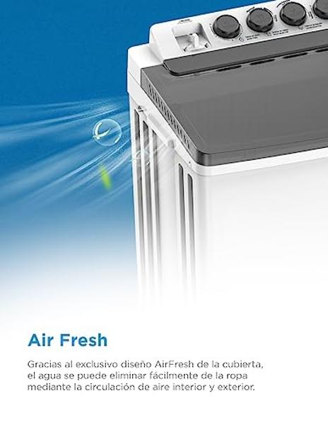 Midea MT100W150/W-MX Lavadora Semiautomática Dos Tinas Twin Force Pulsator 15Kg Blanca
