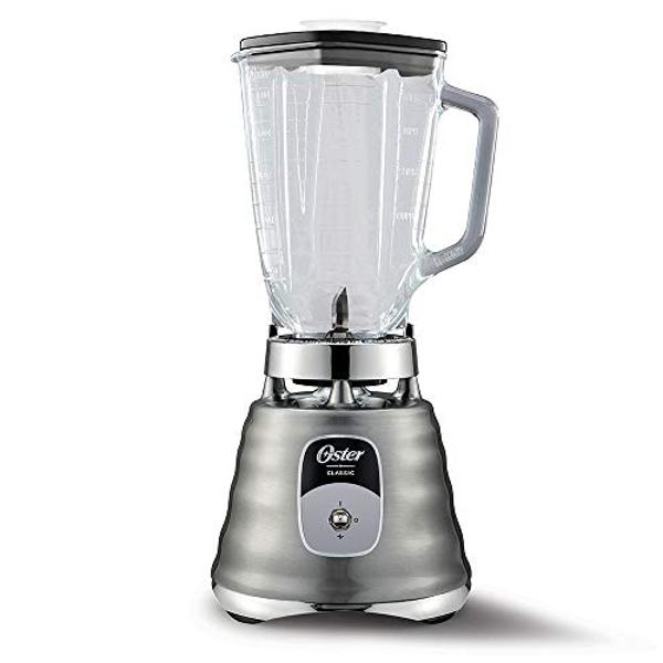 Oster® Licuadora clásica cromada 2 velocidades vaso de vidrio BLST4127013