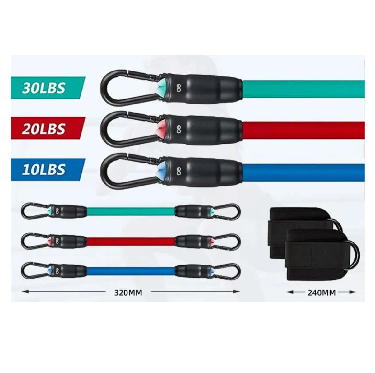 Ligas Bandas De Resistencia Para Ejercicio Glúteo Y Pierna Color Negro