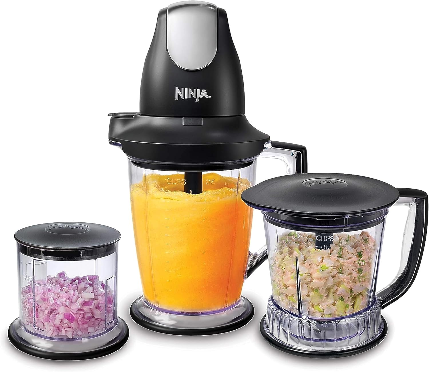 Licuadora/procesador de alimentos eléctrica Ninja QB1004 con base de 450 W, batidor