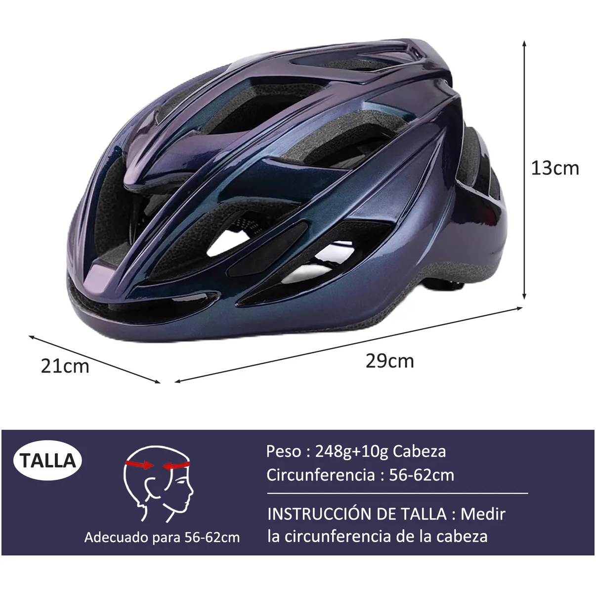 Casco Bicicleta Ciclismo De Montaña Mtb Ajustable Con Gafas Purpura Rojo