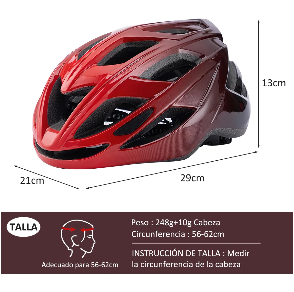 Casco Bicicleta Ciclismo De Montaña Mtb Ajustable Con Gafas Purpura Rojo
