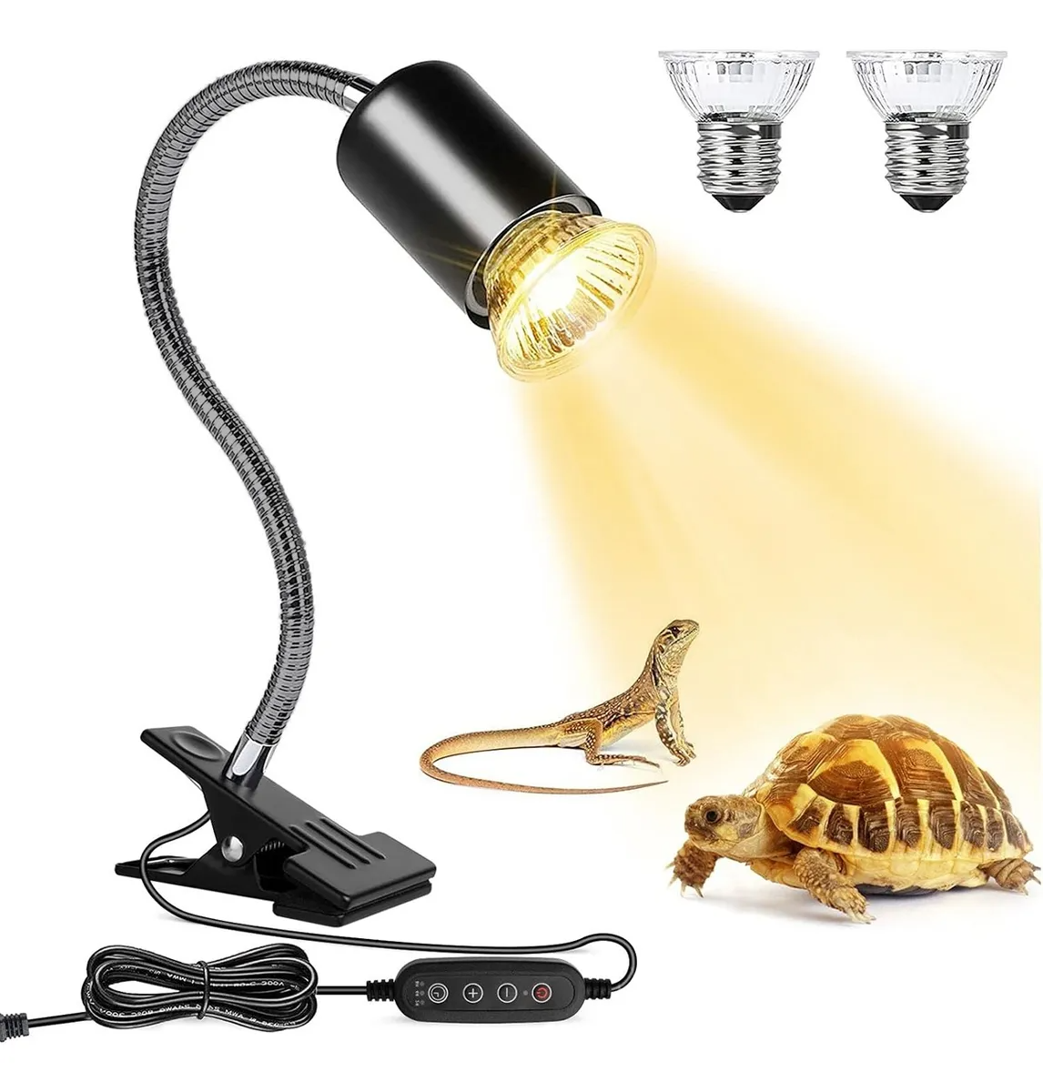 Lámparas De Calor Para Tortuga Reptiles 2 Bombillas Uva+uvb