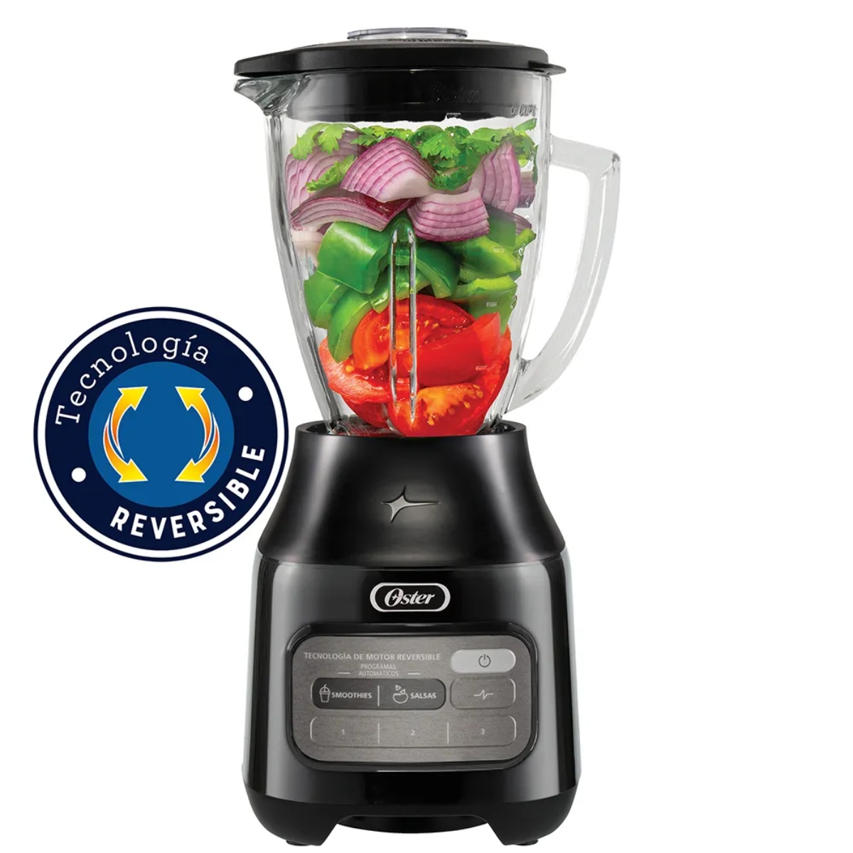 Licuadora Oster BLSTPEG BRT Vaso Vidrio, 800W 3 Vel Negra ORTY3
