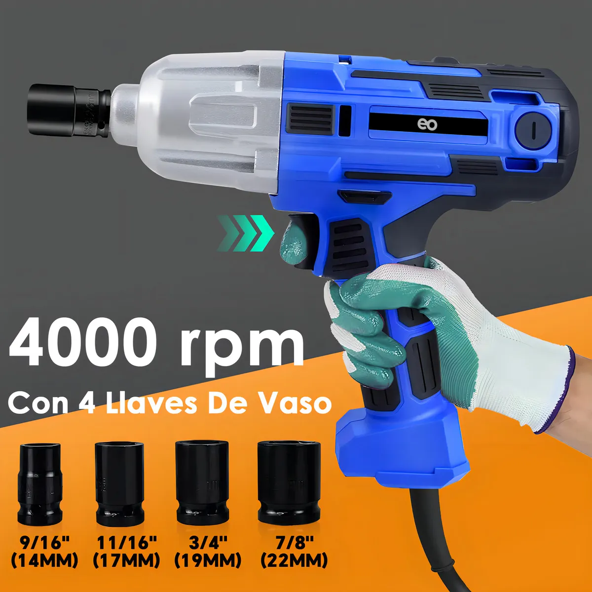 Llave De Impacto Electric Pistola Impacto Industrial 620 Nm