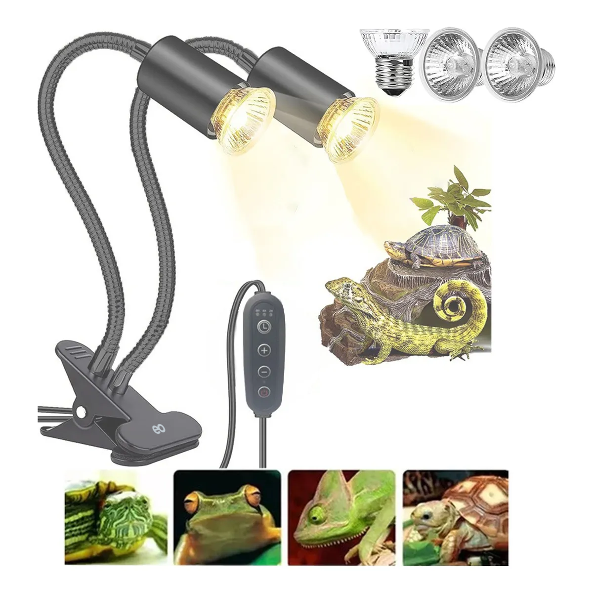Focos Calor Lámpara Para Tortuga/reptil Uva Uvb Plata 