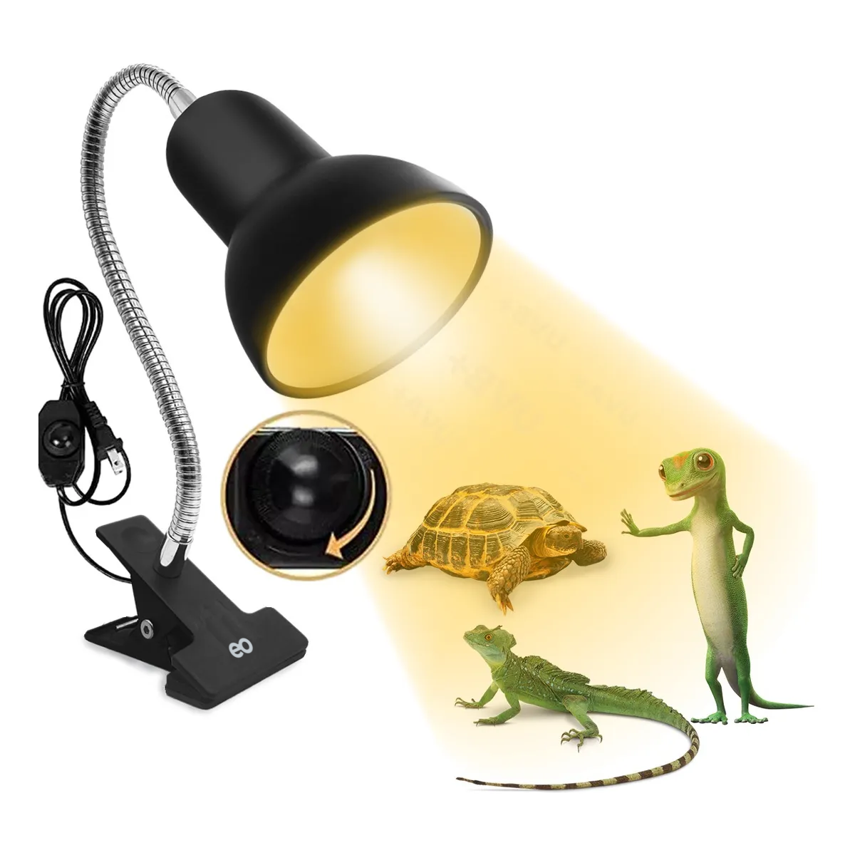 Lámparas De Calor Para Tortuga Reptiles 2 Bombillas Uva+uvb