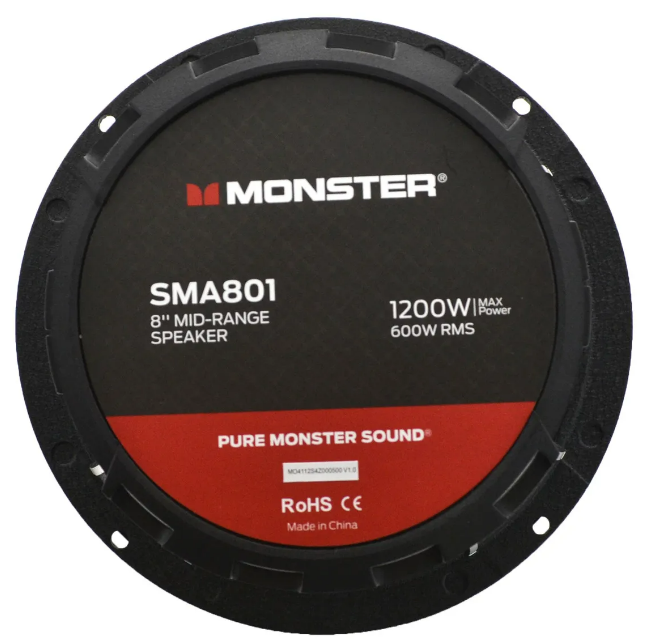 Medio Rango Monster SMA801 8 Pulg 600 RMS 8 Ohms Open Show