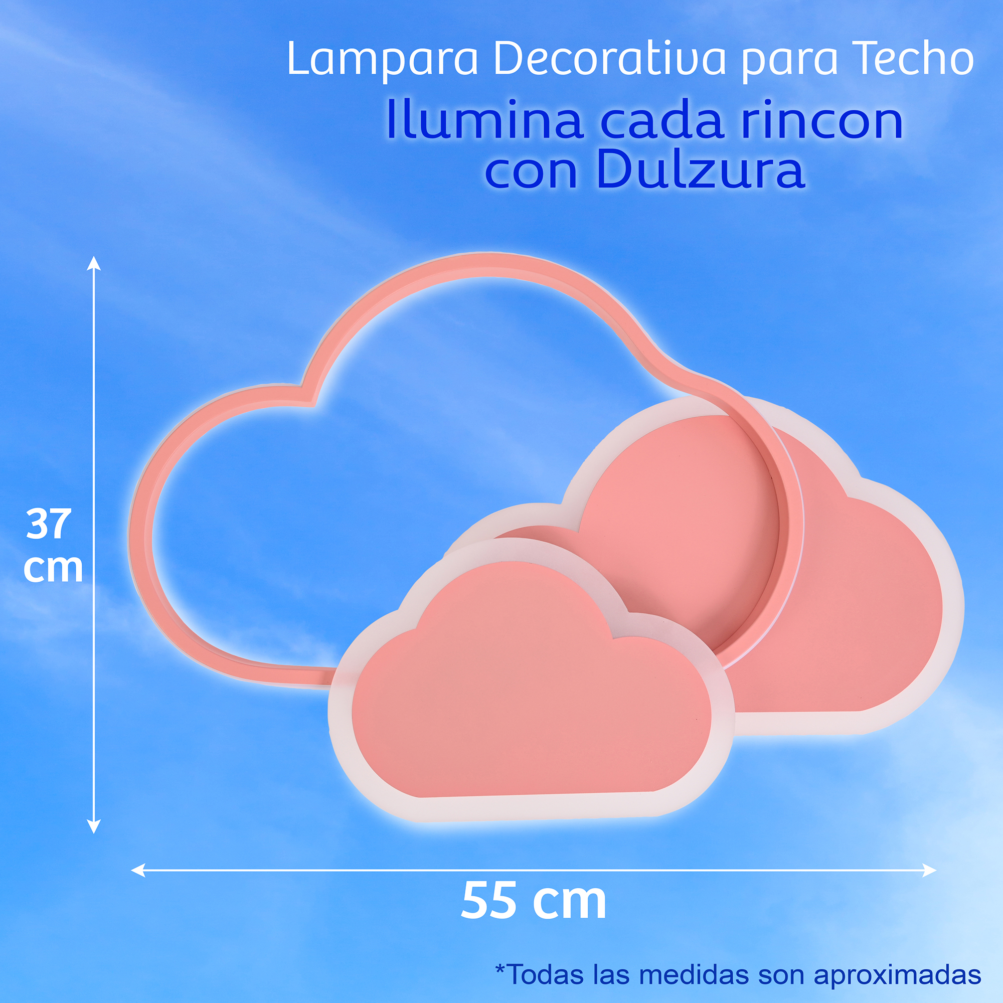 Lampara Infantil Nube Rosa