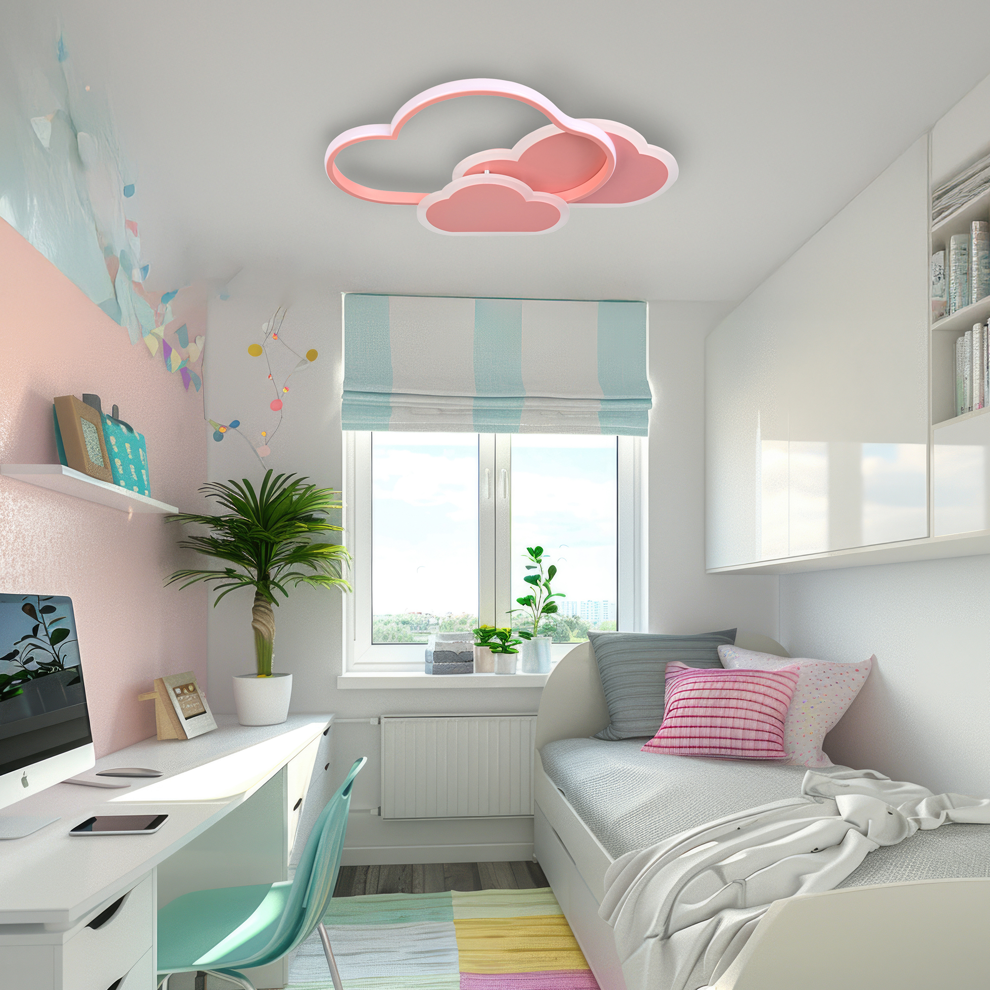 Lampara Infantil Nube Rosa