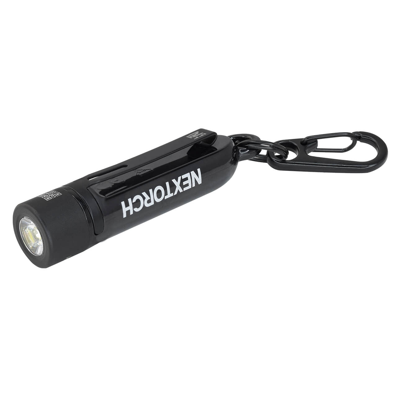 Mini Linterna NEXTORCH de luz LED, K40B, 300 lúmenes, con llavero y cable USB tipo C, negro