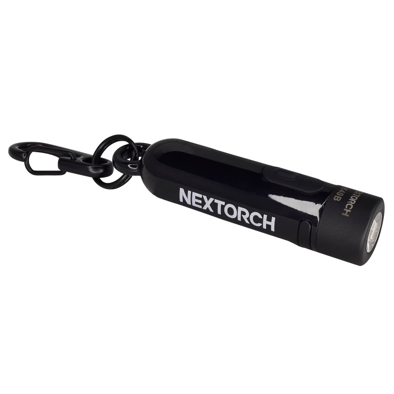 Mini Linterna NEXTORCH de luz LED, K40B, 300 lúmenes, con llavero y cable USB tipo C, negro