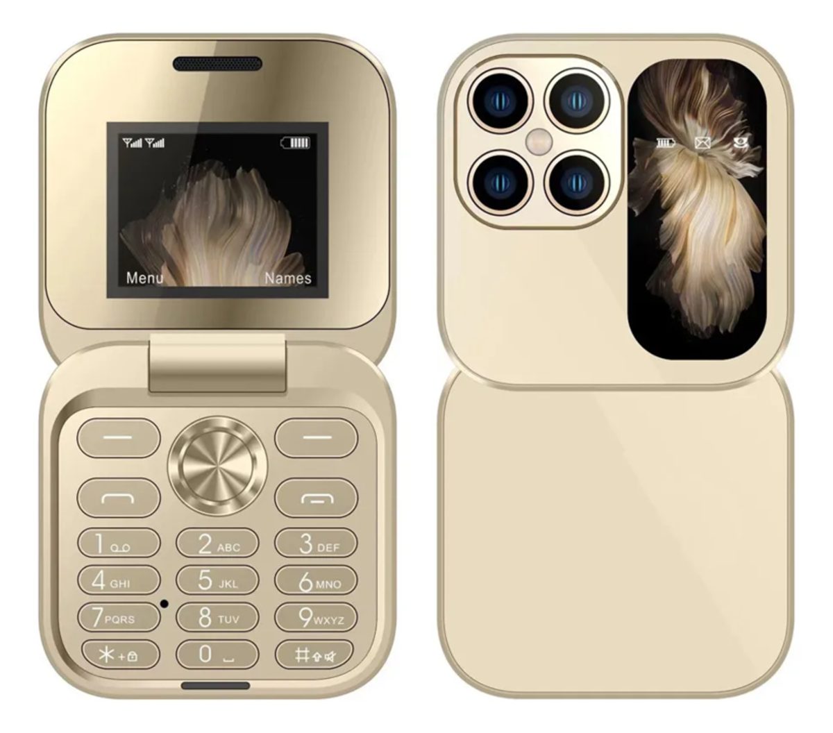 Aizigelo Ip17 Mini Teléfono Plegable 1.77 Pulgadas Dual Sim