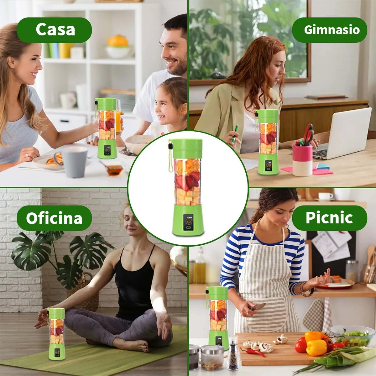 Mini Licuadora Portátil Recargable Usb Vaso Jugos Licuados