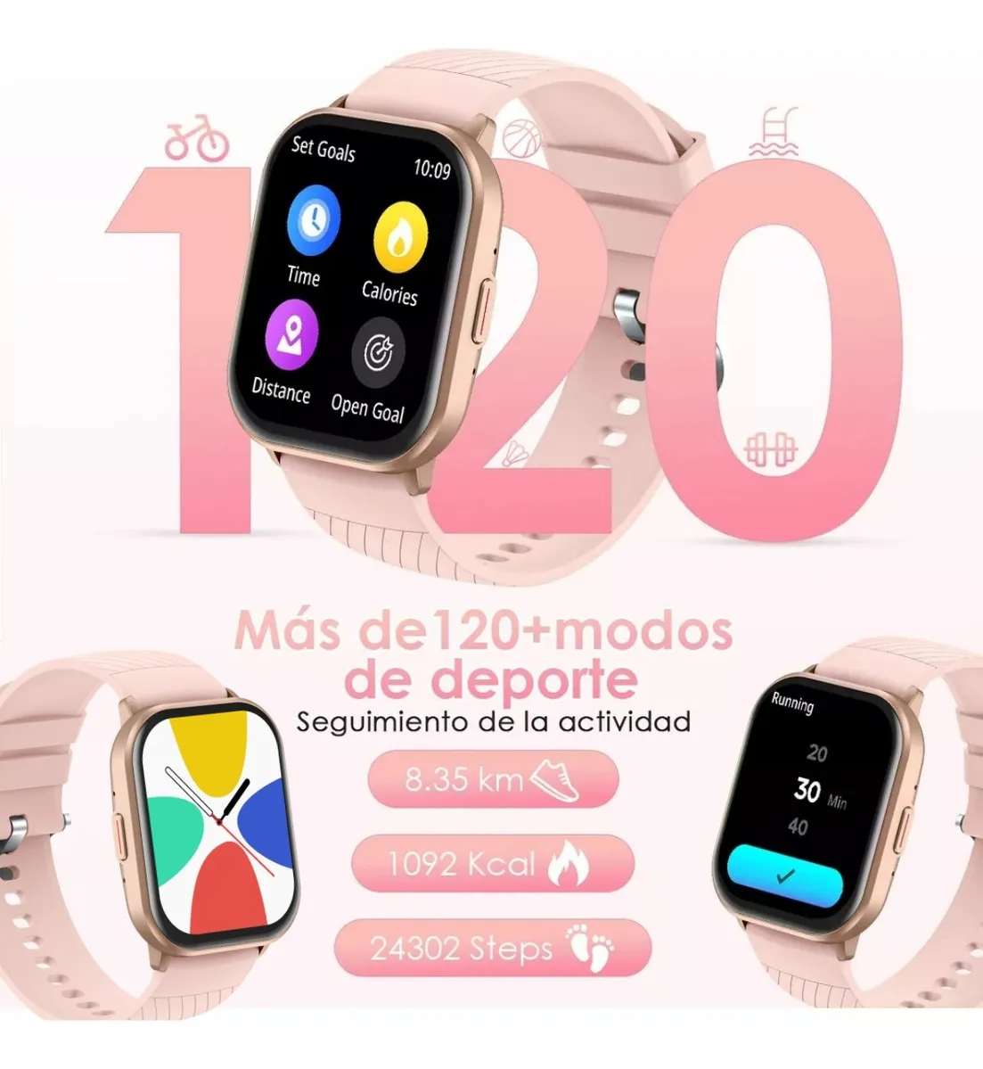 Smartwatch Reloj Deportivo Dama Llamadas Para Ios Y Android
