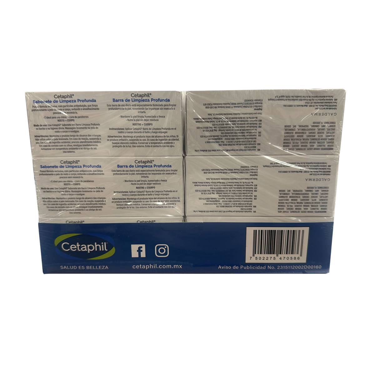 Jabón En Barra Cetaphil Limpieza Profunda 127gr 6pz