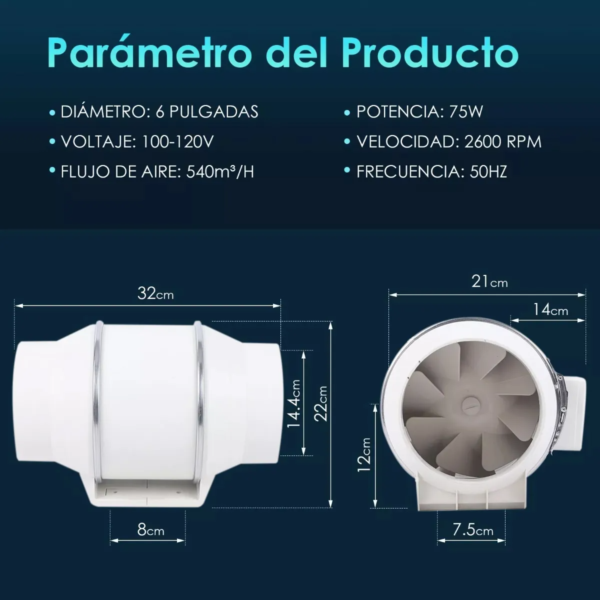 Potente Extractor De Aire Industria cocina Silencioso De 6 Pulgadas FOOWEI extractor de humo industrial