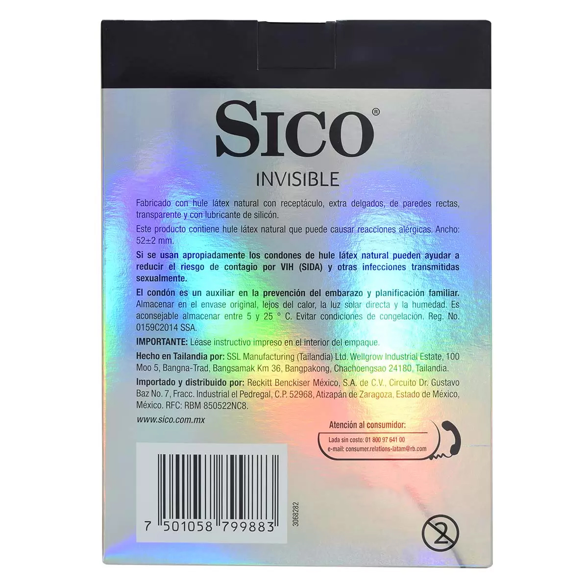 Condones Anatómicos Sico Invisibles Ultra Sense 55pz