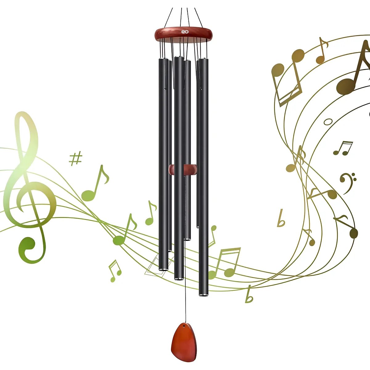 Campana Viento De Tubo Metálico Negro