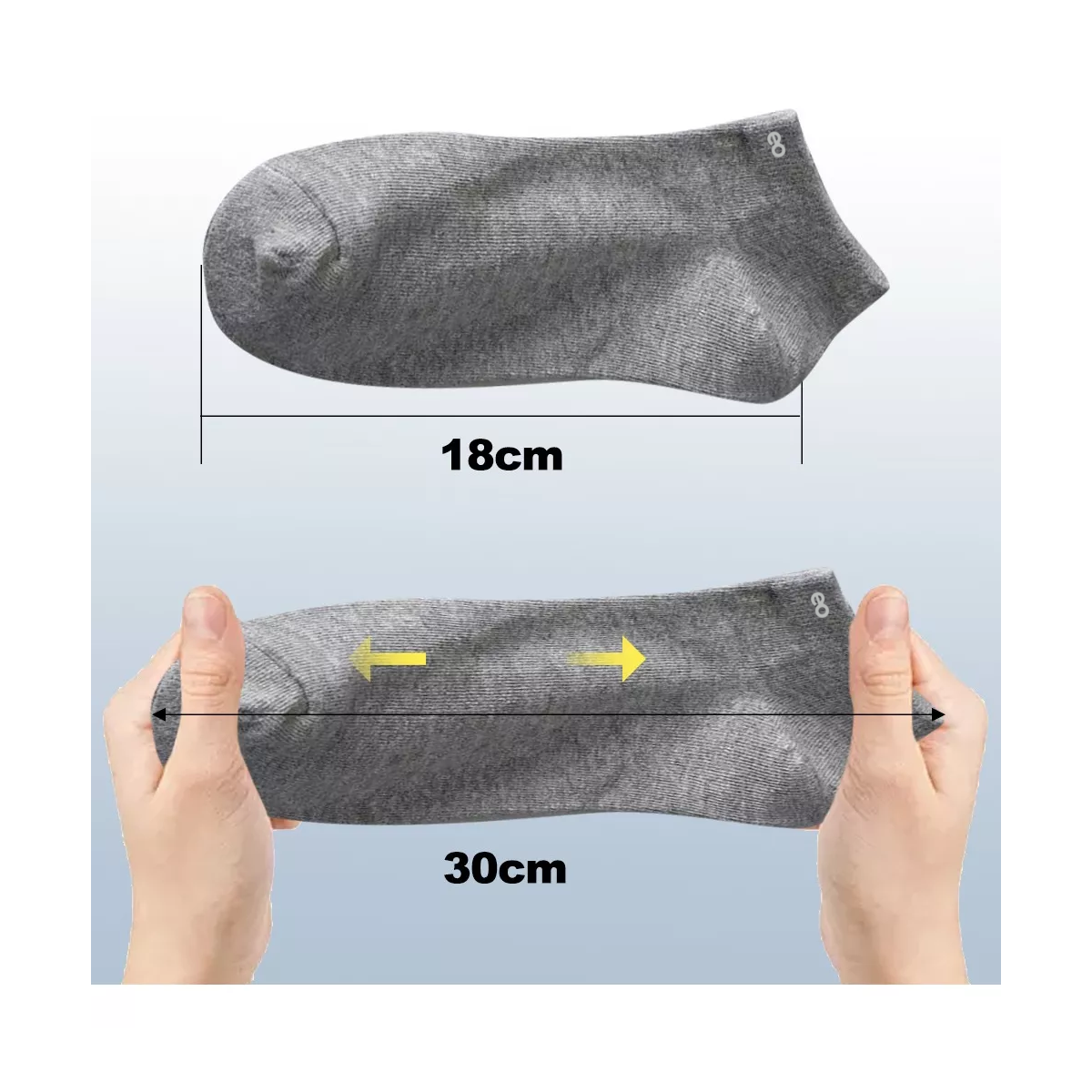 Calcetines Cortos Unisex Cómodo 12 Pares Negro Blanco y Gris