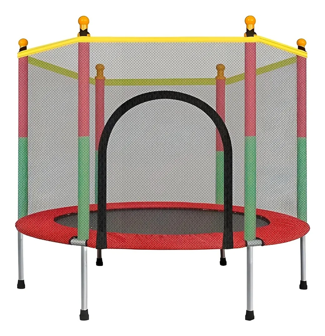 Trampolín Brincolin Infantil Red De Seguridad Tumbling Niños Lona De Salto Negro Cobertor De Resortes Rojo